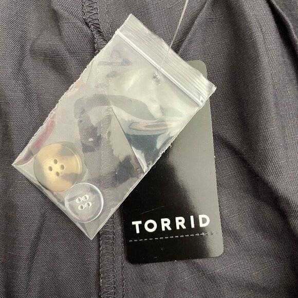 Torrid NWT Womens 5" Stretch Linen Blend High Rise Short Sz 28 Plus Gray Stretch - Picture 5 of 11